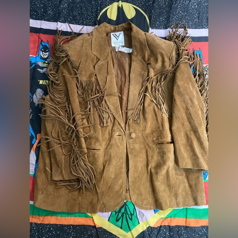 Vintage Venezia Women’s NWT Suede Leather Western Wear Jacket Size 26/28